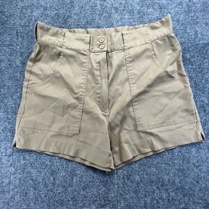 Vtg 60s Woolrich Shorts Womens 18 (Actual 12) Tan Brown Stretch Fabric Outdoor